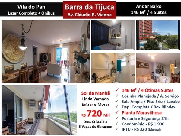 Apto Barra da Tijuca Vila do Pan 146M² 5