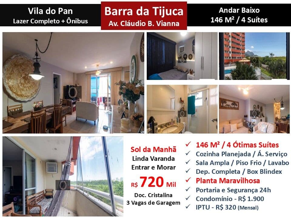 Apto Barra da Tijuca Vila do Pan 146M² 5