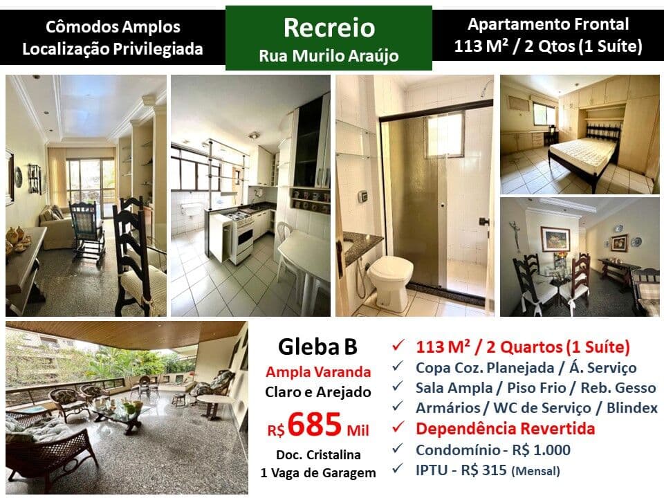Apto Recreio Gleba B Murilo de Araujo 113M²