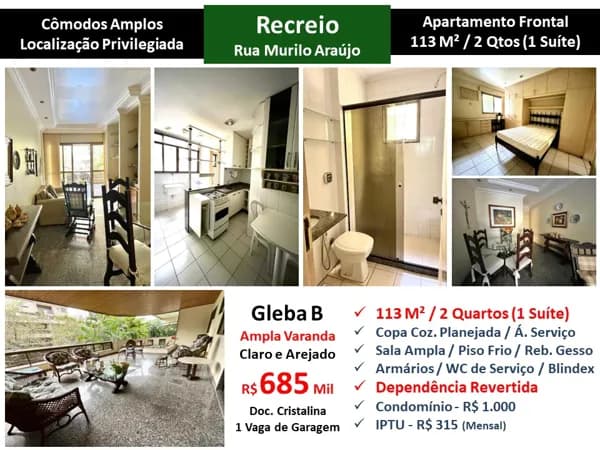 Apto Recreio Gleba B Murilo de Araujo 113M²