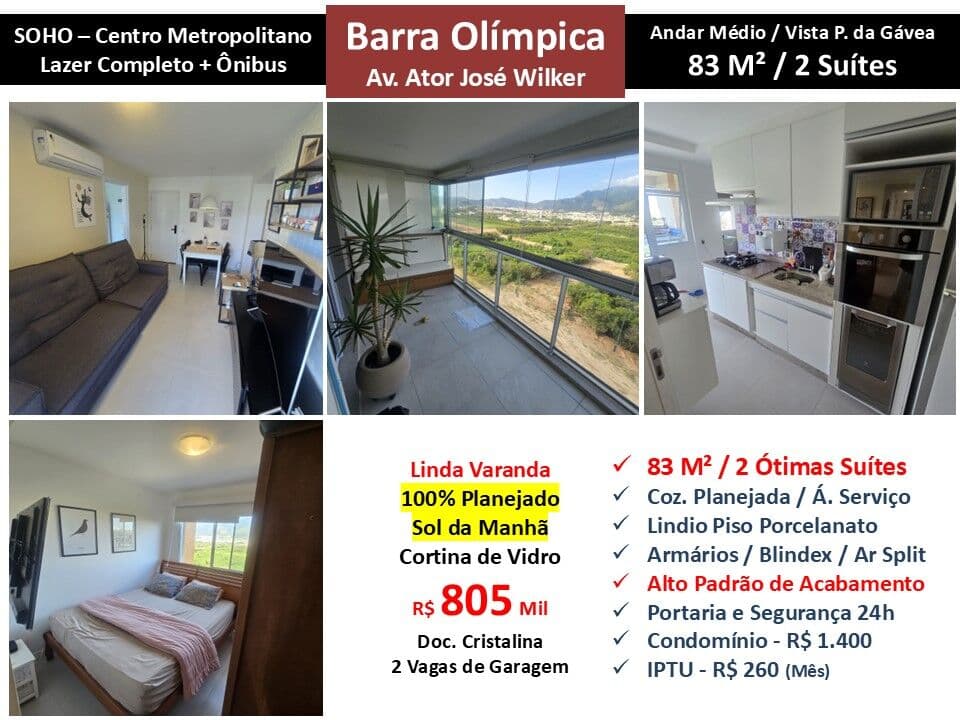 Apto Barra Olímpica Centro Metropolitano Soho 83M²