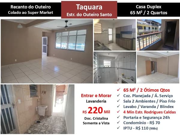 Casa JPA Taquara Outeiro Santo Recanto do Outeiro 65M²