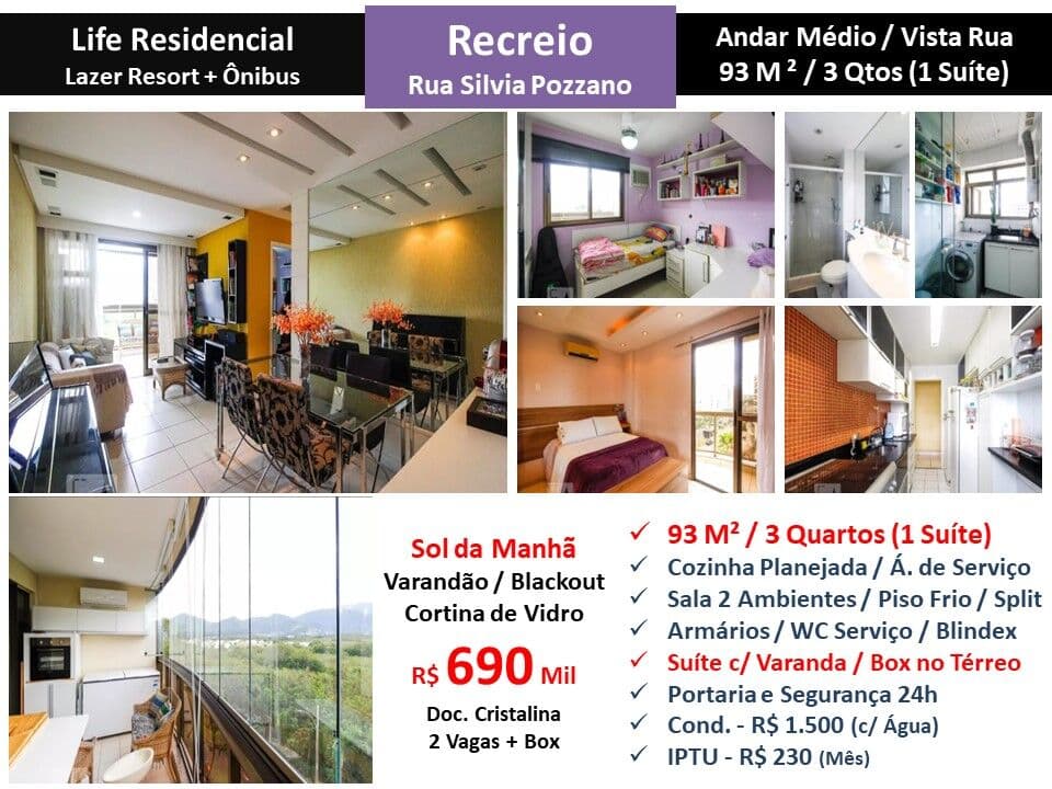 Apto Recreio Zico Life 93M² 2