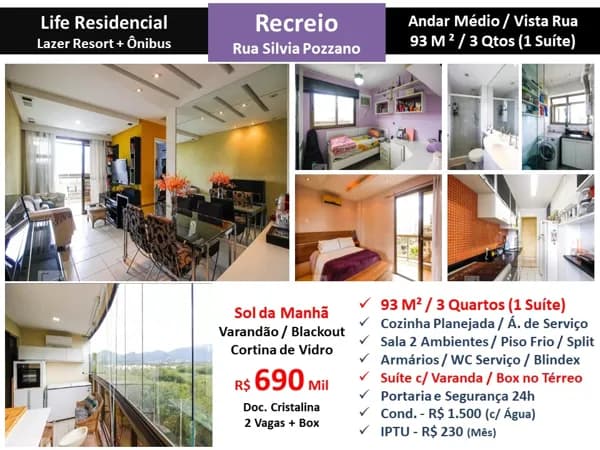 Apto Recreio Zico Life 93M² 2