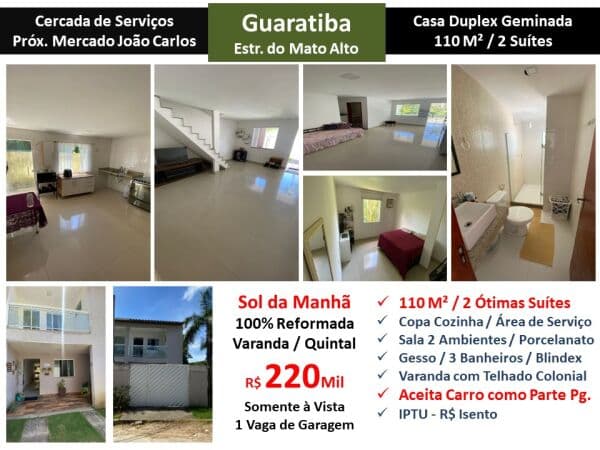 Casa Guaratiba Mato Alto 110M²