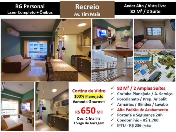 Apto Recreio Zico RG 82M²