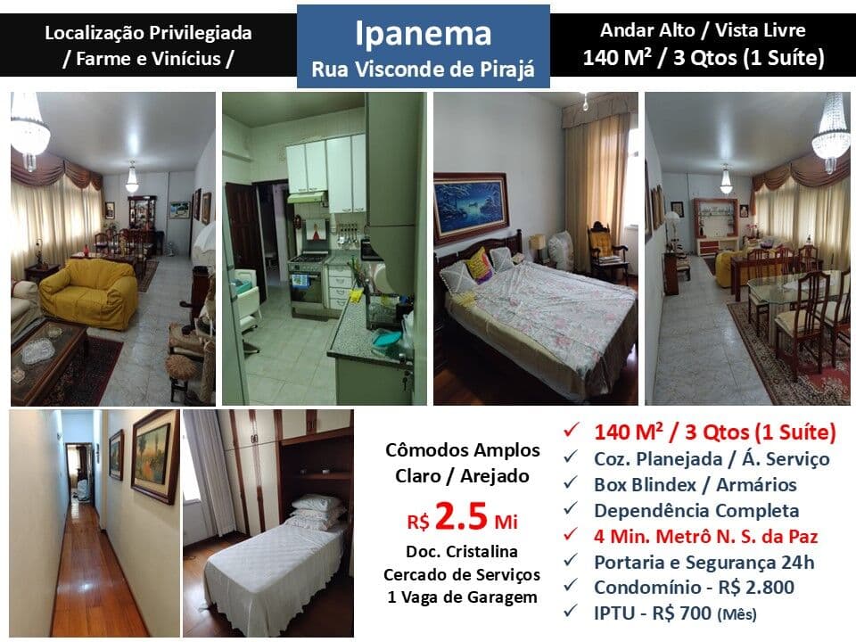Apto Ipanema Visc. de Pirajá 140M² 2