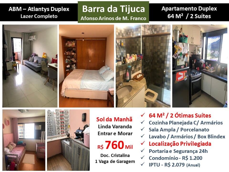 Apto Barra da Tijuca ABM Atlantys 64M²