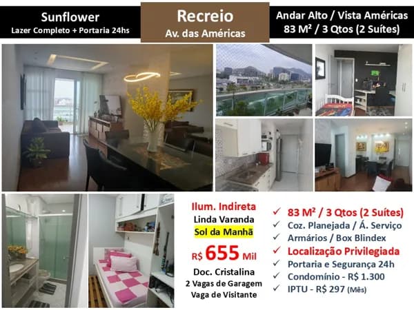 Apto Recreio Sunflower 83M²