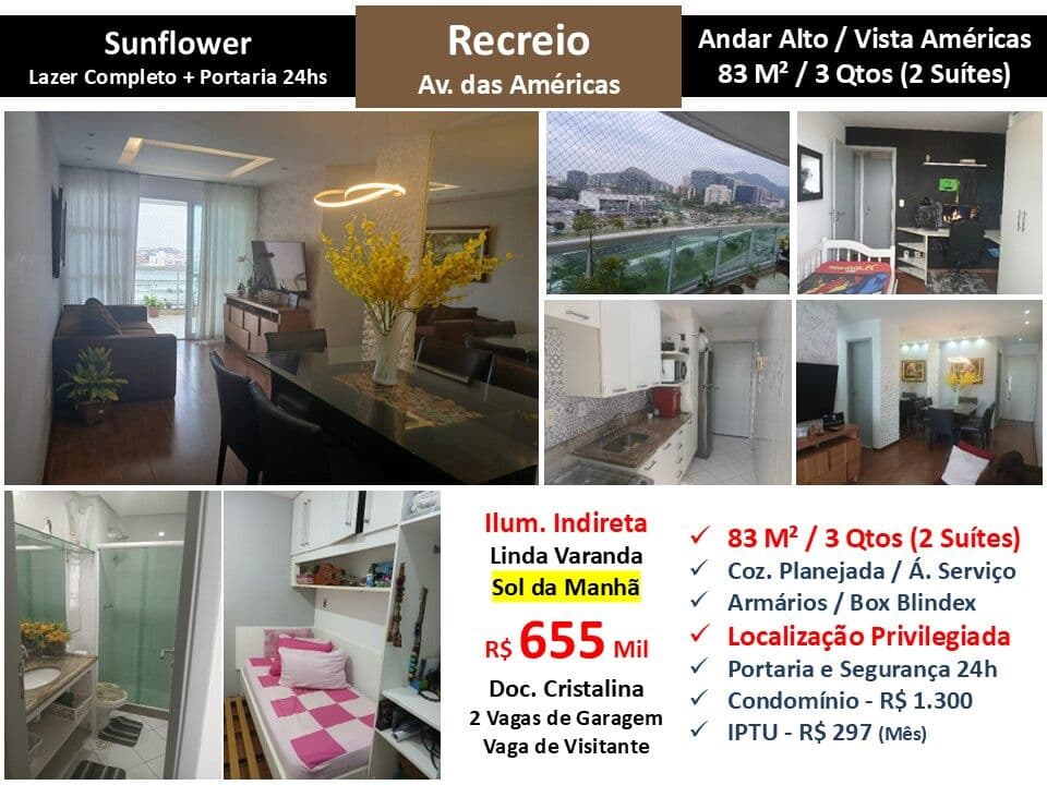 Apto Recreio Sunflower 83M²