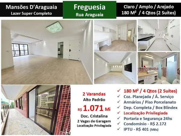 Apto JPA Freguesia Mansões Araguaia 180M²