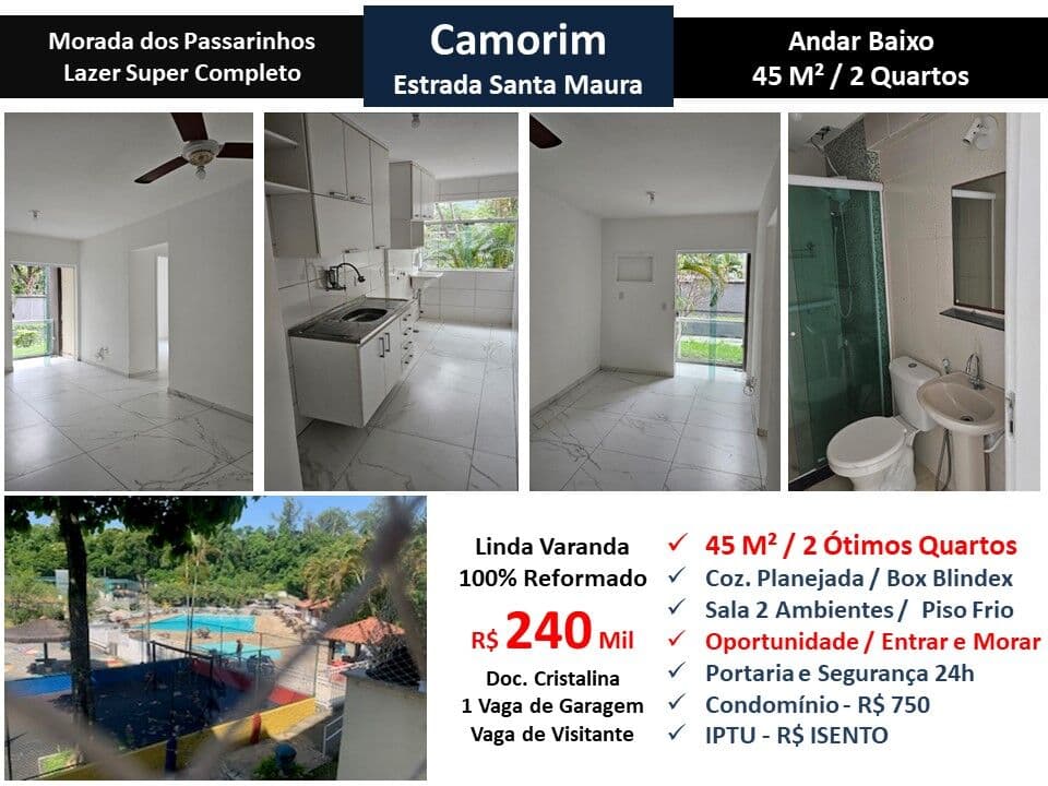 Apto Barra da Tijuca Camorim Morada dos Passarinhos 45M² 2