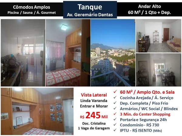 Apto JPA Tanque Geremário Dantas 60M²