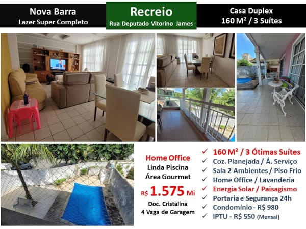 Casa Recreio Nova Barra 160M²