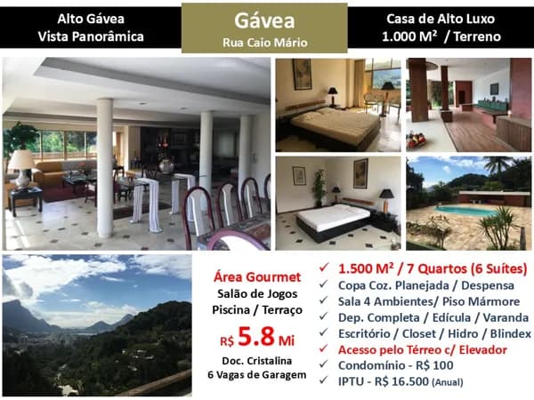 Casa Gávea Caio Mário 1500M²