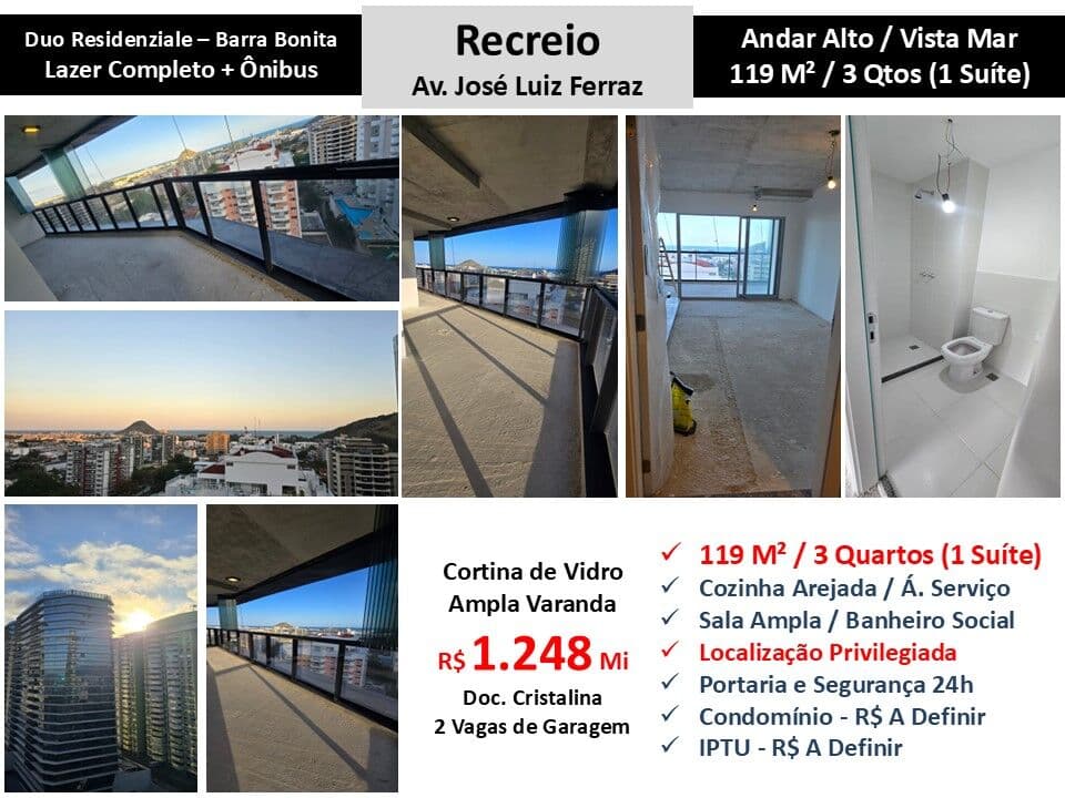 Apto Recreio Barra Bonita Duo Residenziale 119M²