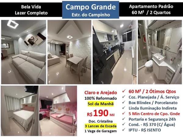 Apto Campo Grande Campinho Bela Vida 60M²
