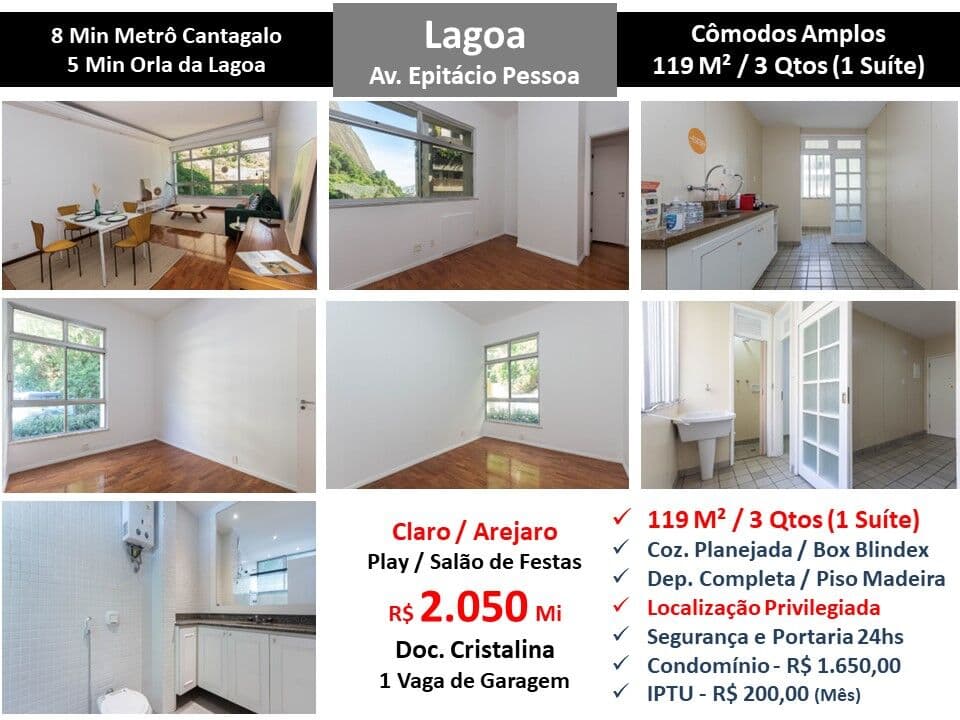 Apto Lagoa Gastão Bahiana 119M² 2