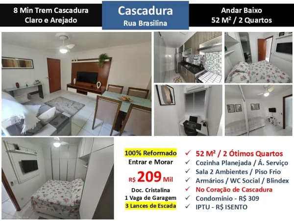 Apto Cascadura Brasilina 52M²