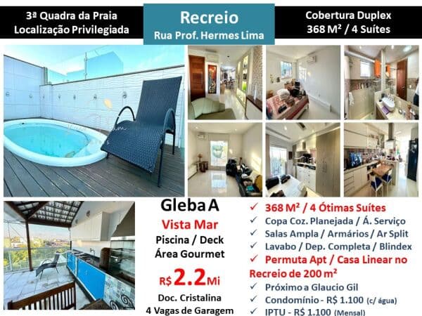 Cob Recreio Gleba A Praia Hermes de Lima 368M²