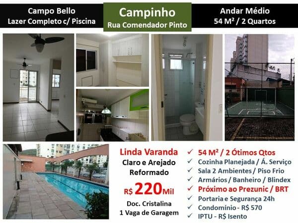 Apto JPA Campinho Campo Bello 54M²