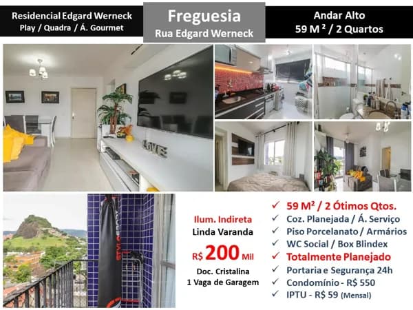 Apto JPA Freguesia Residencial Edgard Werneck 59M²