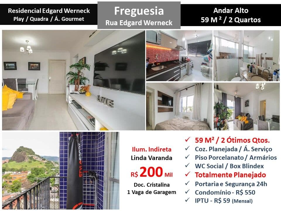 Apto JPA Freguesia Residencial Edgard Werneck 59M²