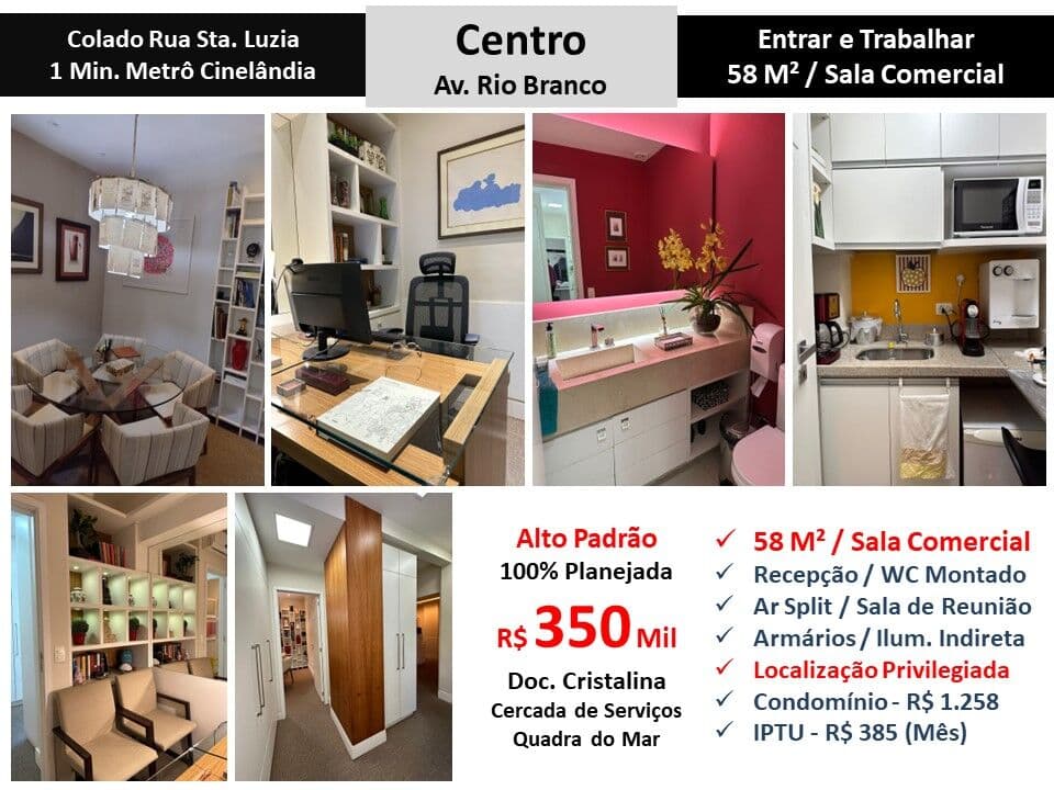 Sala Centro Rio Branco 58M²