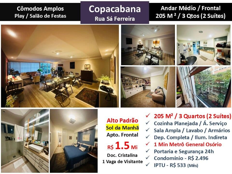 Apto Copacabana Sá Ferreira 205M²