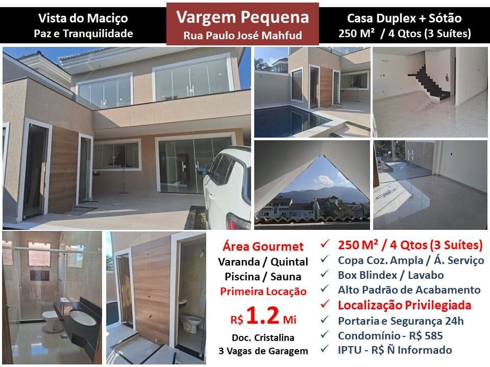 Casa Vargem Pequena Paulo José Mahfud Vista do Maciço 250M²