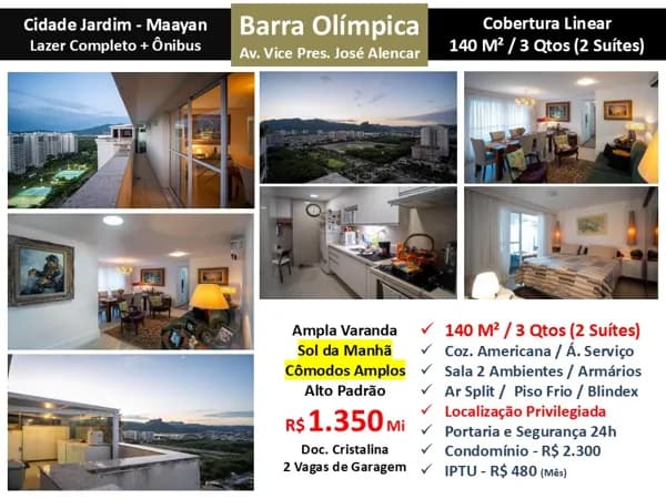 Cob Barra Olímpica Cidade Jardim Maayan 140M² Linear