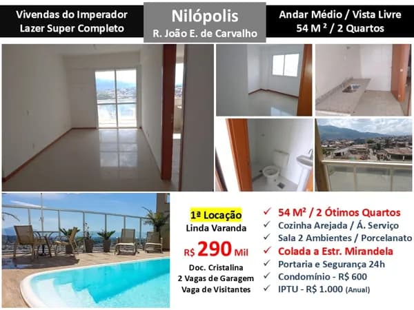 Apto Nilópolis Vivendas do Imperador 54M²