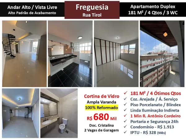 Apto JPA Freguesia Tirol 181M²