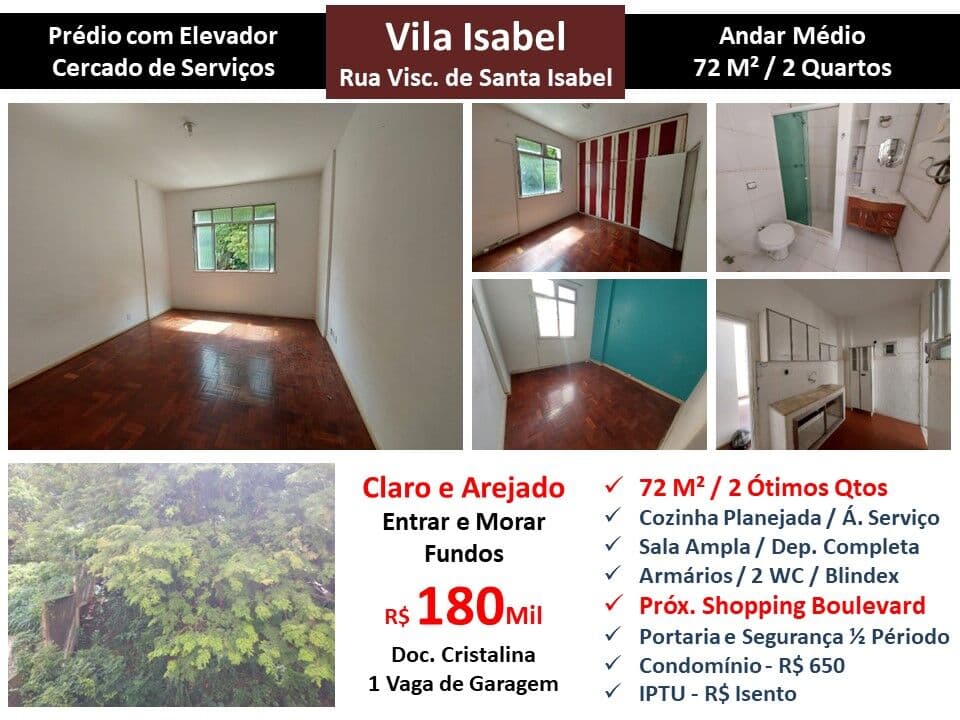 Apto Vila Isabel Vis. de Santa Isabel 72M²