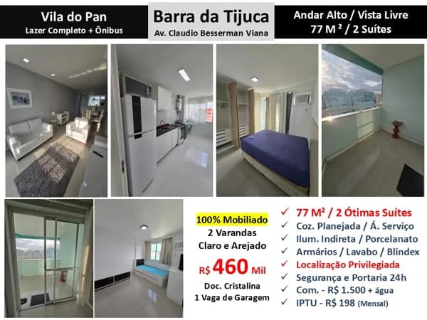 Apto Barra da Tijuca Vila do Pan 77M²