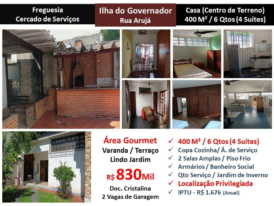 Casa Ilha do Governador Freguesia Aruja 400M²