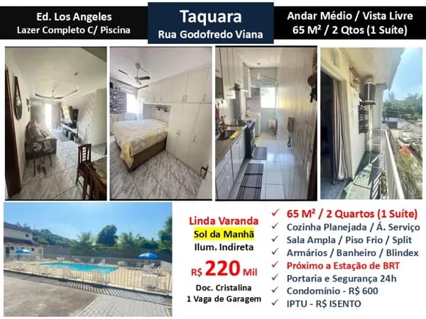 Apto JPA Taquara Godofredo Viana Los Angeles 65M²