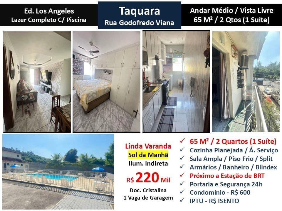 Apto JPA Taquara Godofredo Viana Los Angeles 65M²
