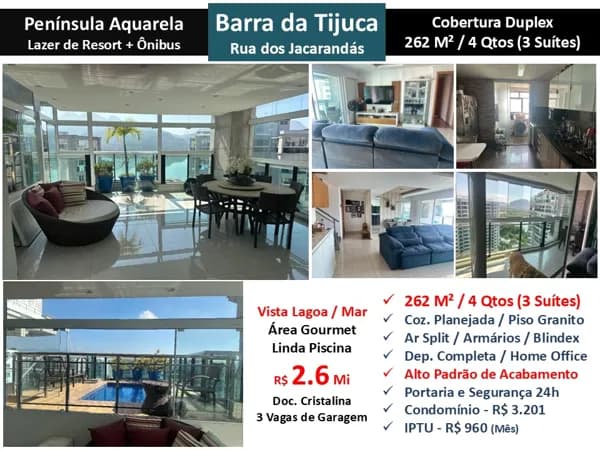 Cob Barra da Tijuca Península Aquarela 262M²