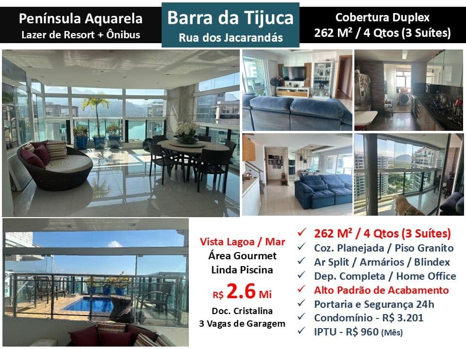 Cob Barra da Tijuca Península Aquarela 262M²