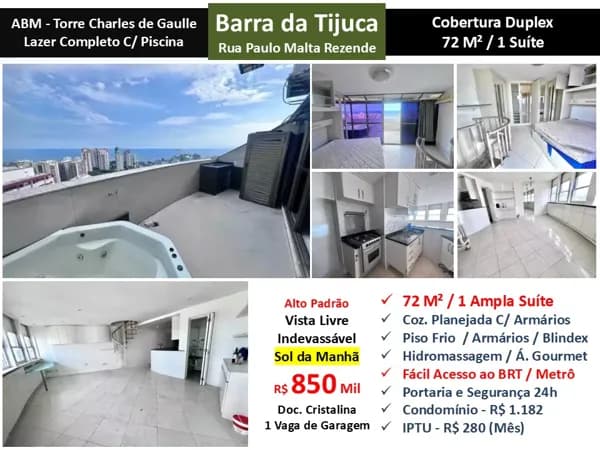 Cob Barra da Tijuca Torre Charles Gaulle 72M²