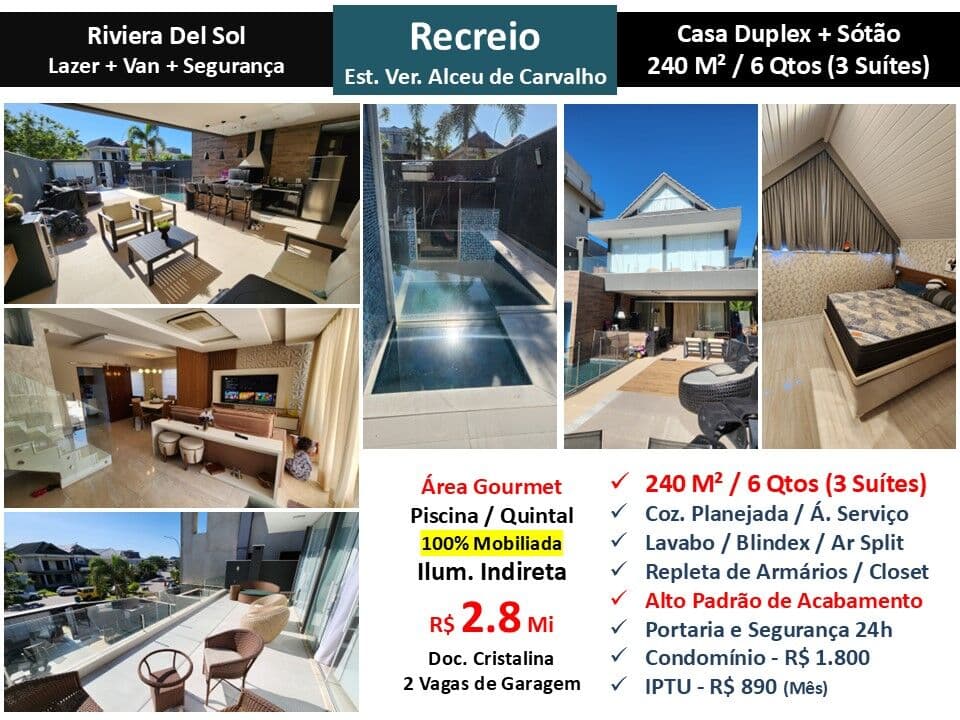 Casa Recreio Riviera Del Sol 240M² 3