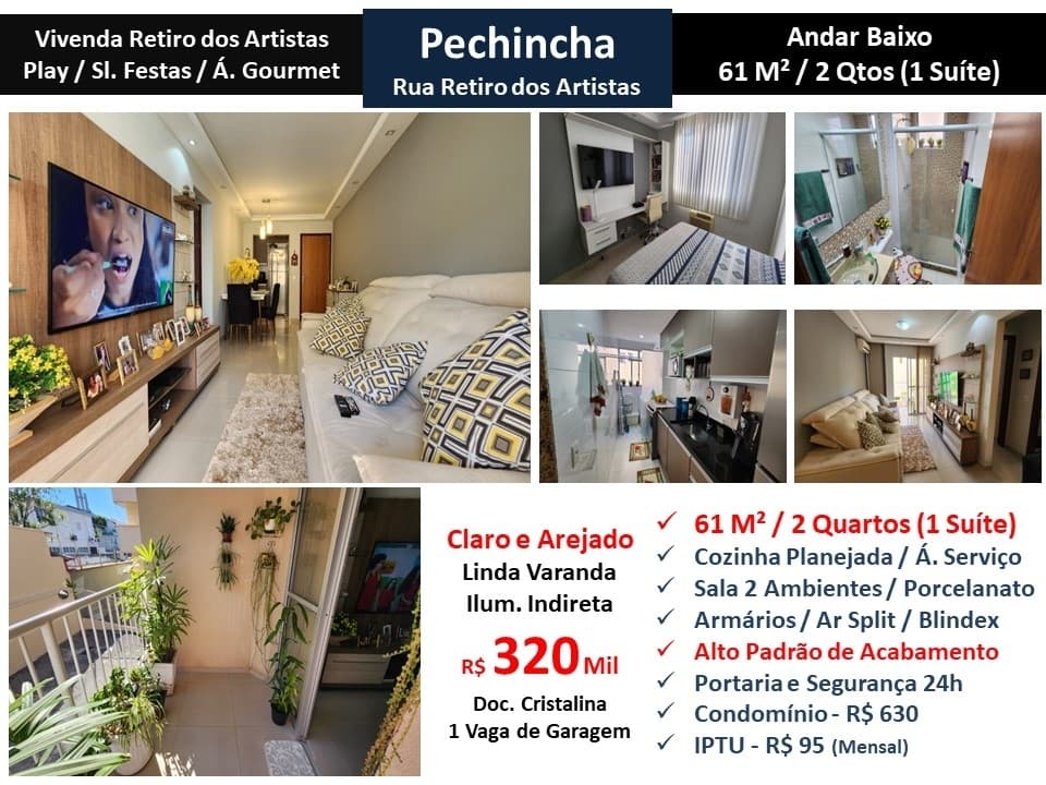 Apto JPA Pechincha Vivenda Retiro dos Artistas 61M²