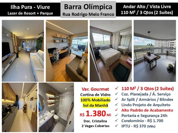Apto Barra Olímpica Ilha Pura Viure 110M²