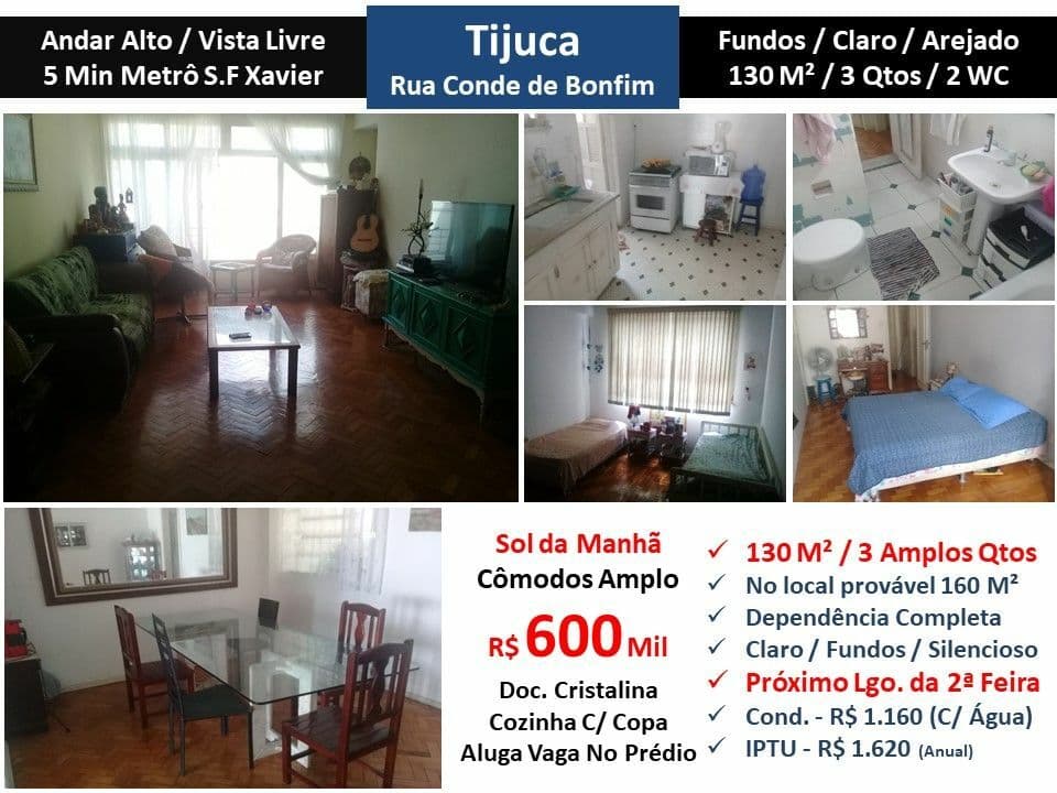 Apto Tijuca Conde de Bonfim 130M²