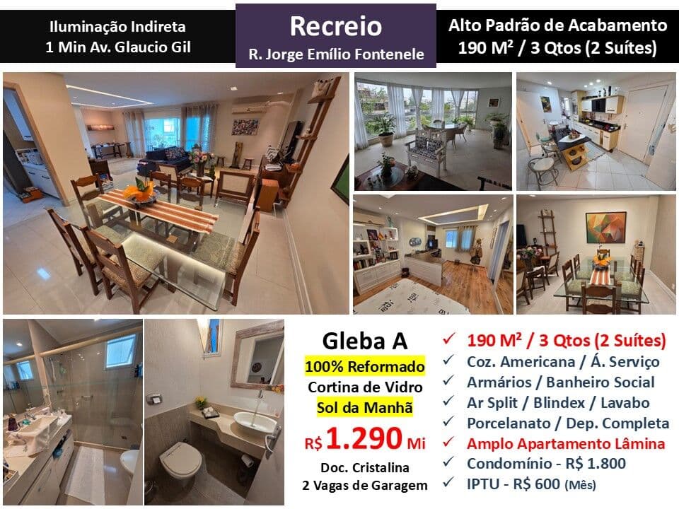 Apto Recreio Gleba A Jorge Emílio Fontenele 190M²