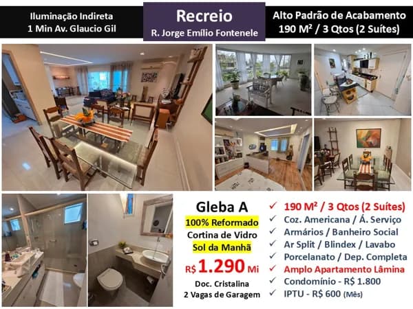 Apto Recreio Gleba A Jorge Emílio Fontenele 190M²