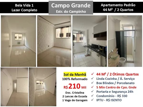 Apto Campo Grande Campinho Bela Vida 1 44M²