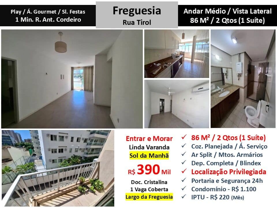 Apto JPA Freguesia Tirol 86M²