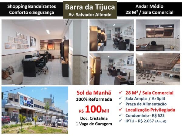 Sala Barra da Tijuca Shopping Bandeirantes 28M²